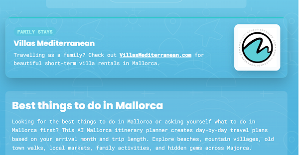 Website homepage with a gray navigation bar, VM banner featuring a stylized blue fox logo, and a white background.