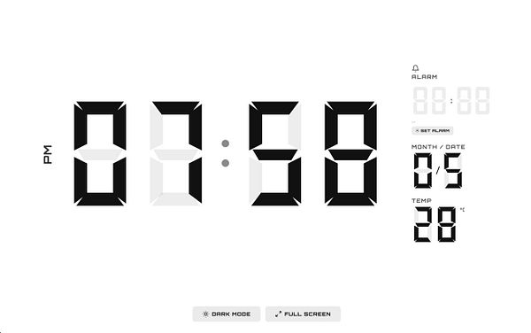 A digital flip clock displaying the time 10:15:44 against a dark blue background with a moon and stars.