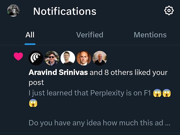 A notification interface displaying a post liked by several users.