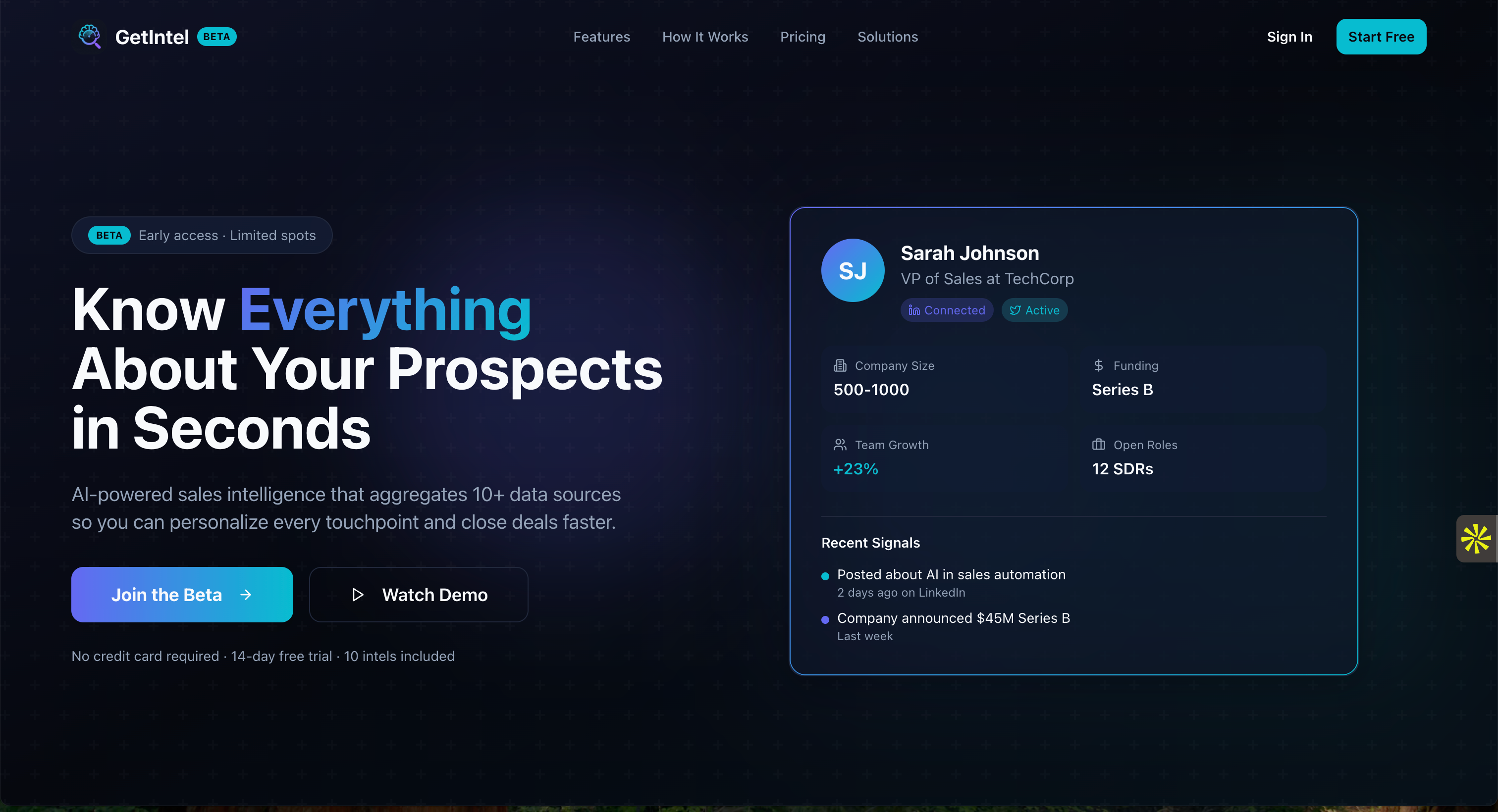 GetIntel: Know everything about your prospects in seconds | BetaList