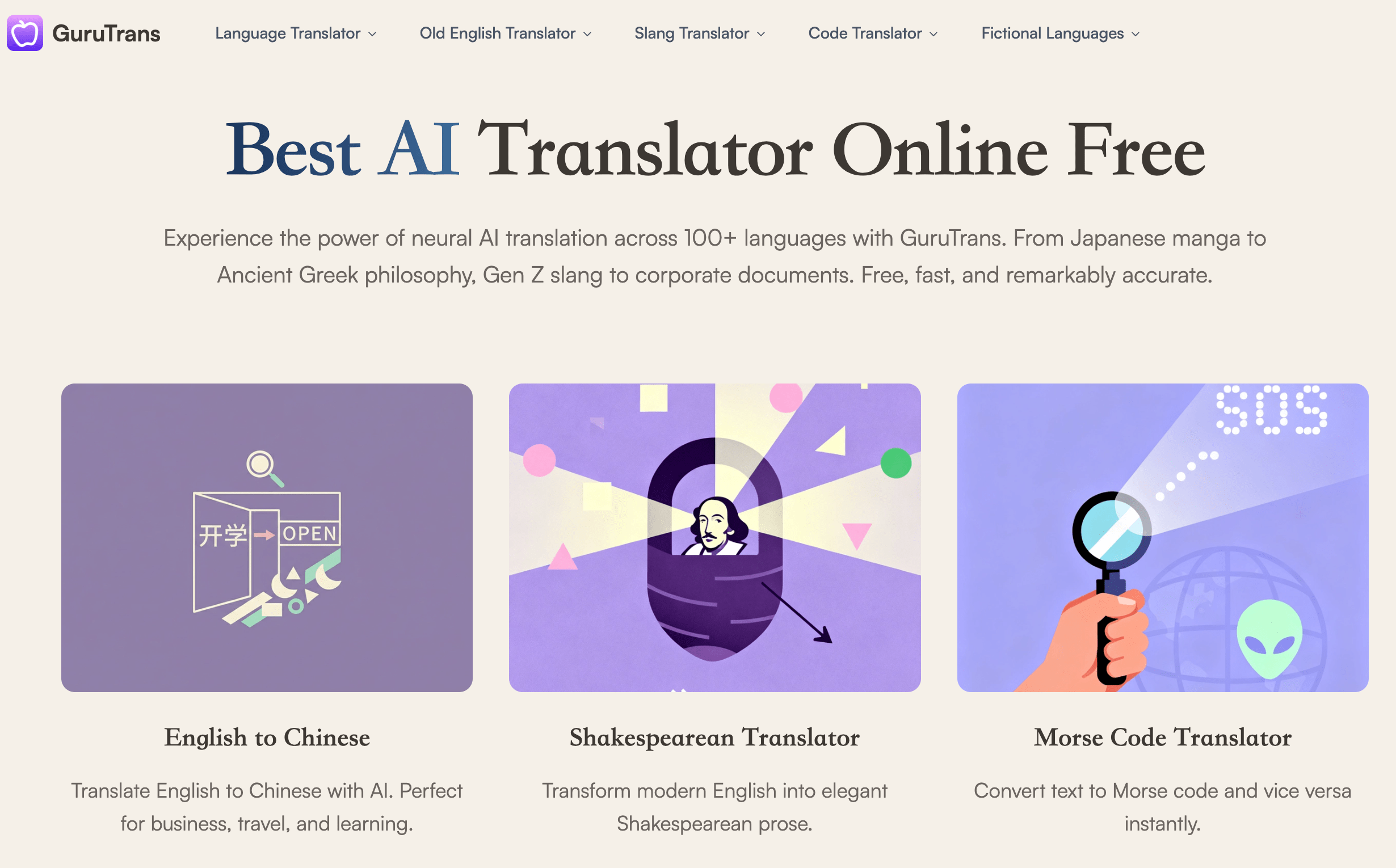 GuruTrans: Translate 100+ languages with context-aware AI | BetaList