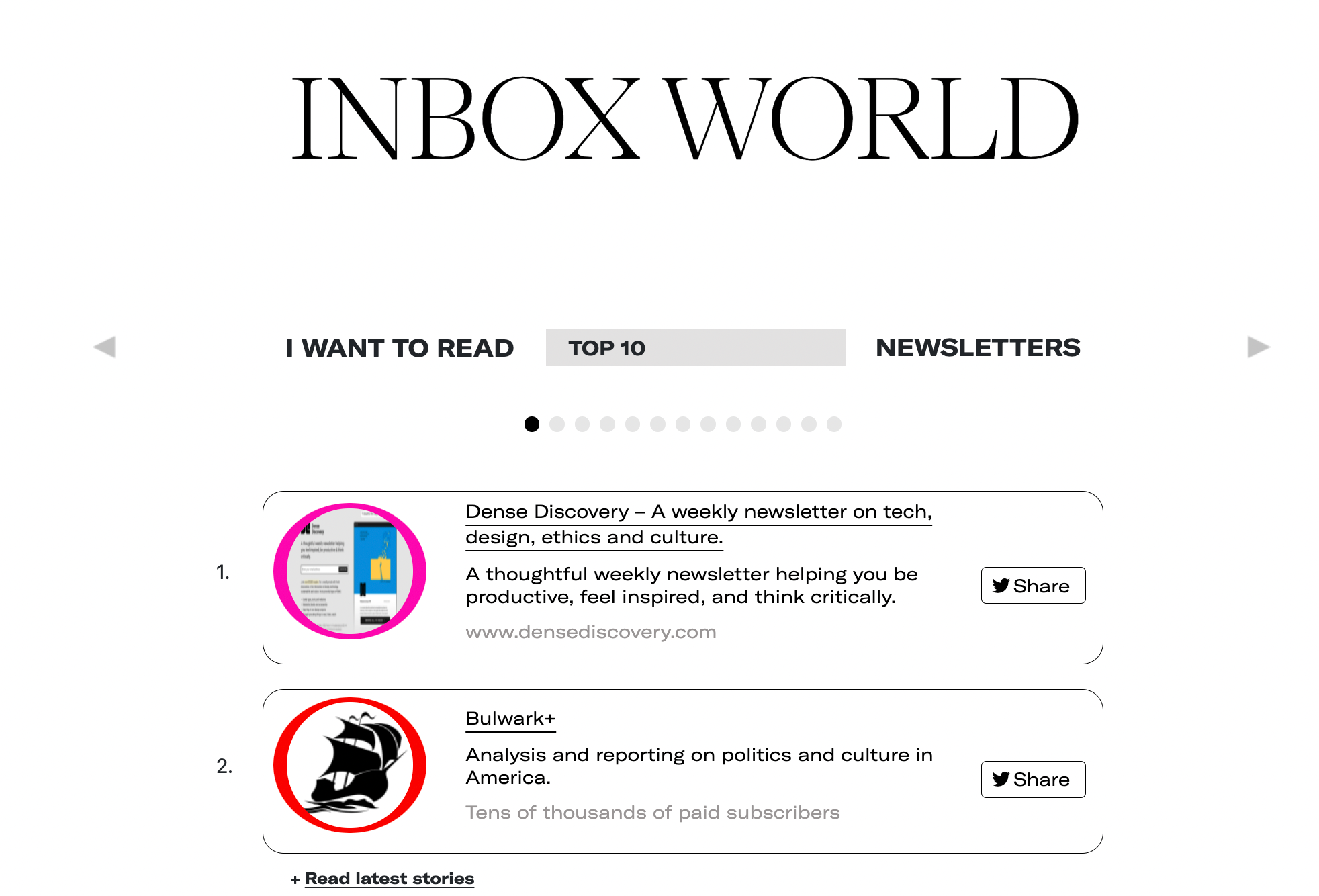 Inbox World: Discover 1,000+ cool newsletters sorted by | BetaList