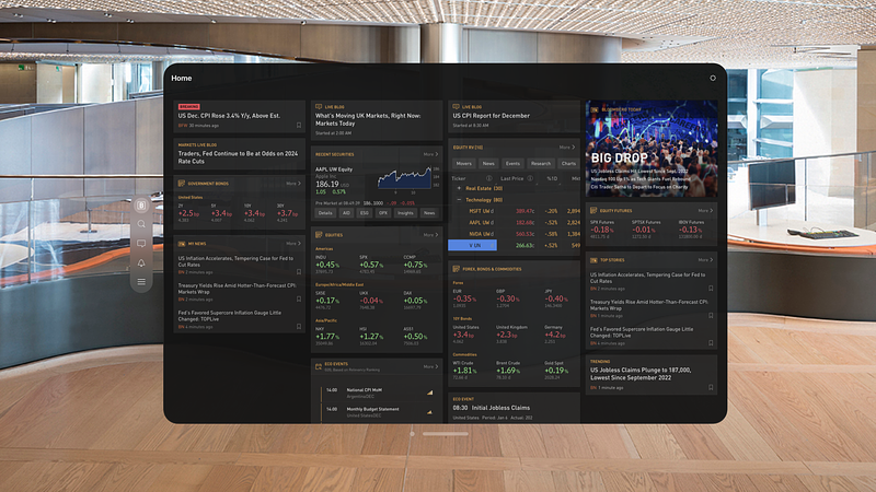 Screenshot of Bloomberg Pro for Vision