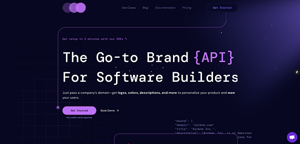 A modern landing page design for a developer portal featuring a dark theme and bold typography.