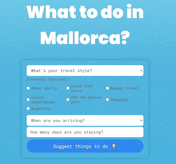 Screenshot of a language model chat interface generating a detailed travel itinerary for a weekend trip to Amsterdam.