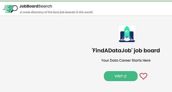 The image displays a job board listing on the JobBoardSearch platform.