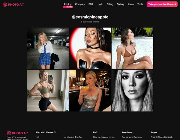 Four user profile cards with AI-generated faces displayed in a grid layout on a digital interface.