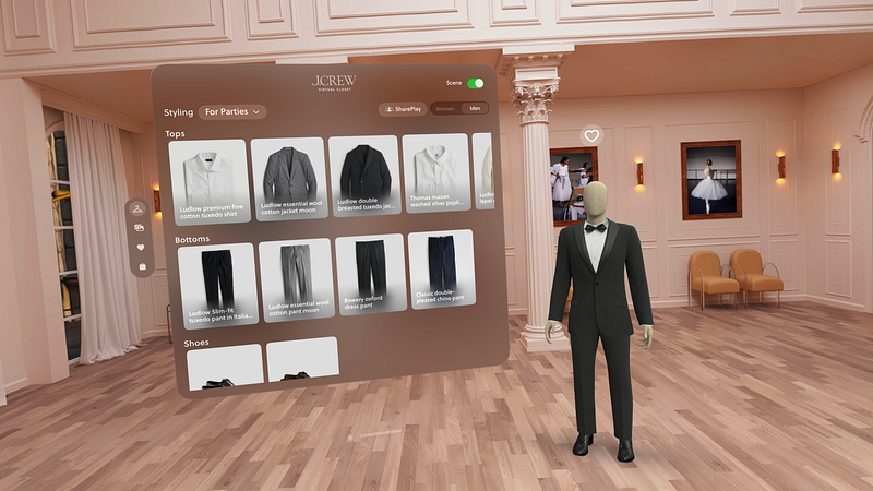 Screenshot of J.Crew Virtual Closet