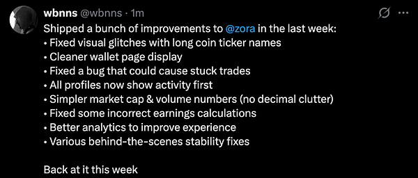 Dashboard displaying weekly post progress metrics for the project Zora with various visual data presentations.