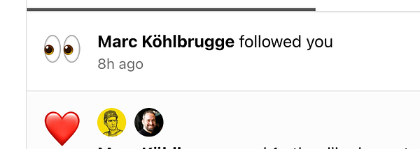 Screenshot of a Twitter profile of Marc focusing on followers and different tabs.