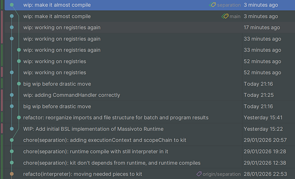Screenshot of a code editor displaying Python code, focusing on the refactoring of a function related to scheduling messages.