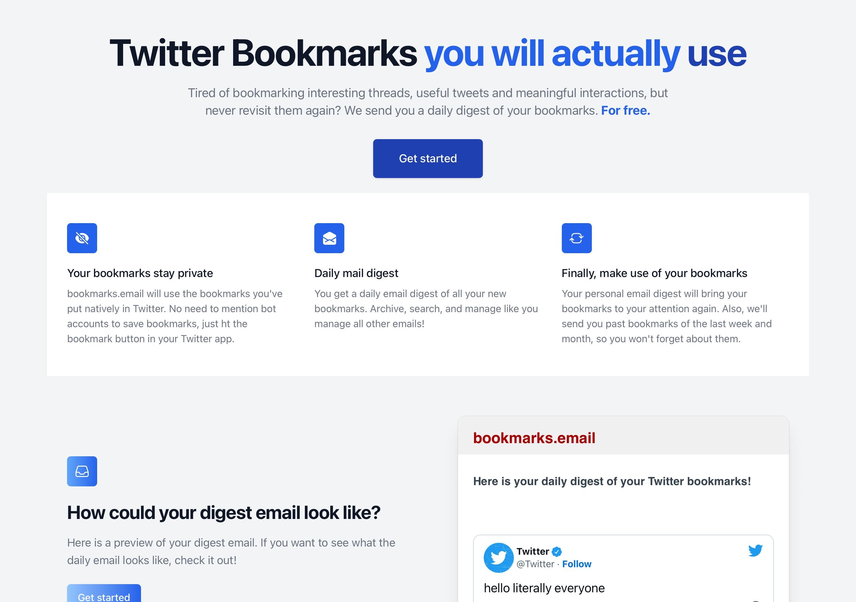 bookmarks.email: Eventually make use of your Twitter | BetaList