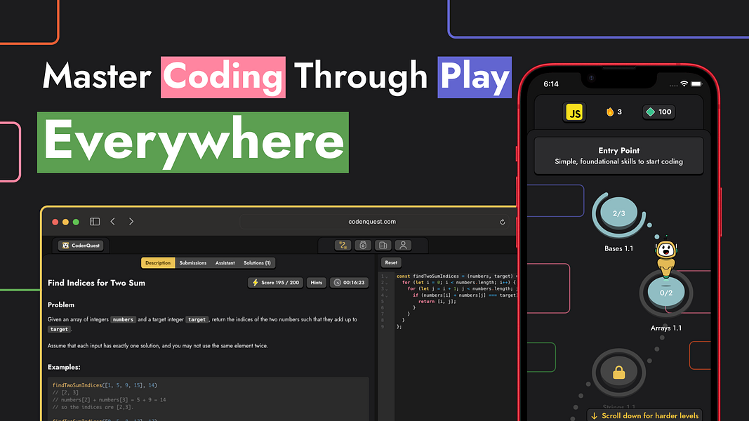 CodenQuest: Master Coding Through Play, Everywhere! | BetaList