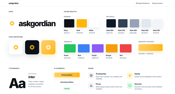 Design system page showcasing UI elements including buttons, inputs, select menus, and accordions with various states and sizes.