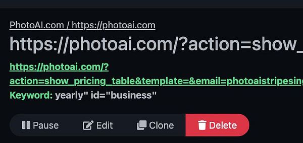 The image displays a screenshot of a URL and interface elements related to a task for monitoring a pricing table.