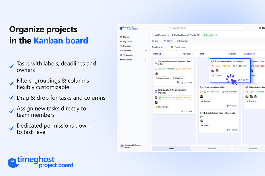 timeghost Project Board: Manage your projects in Kanban | BetaList