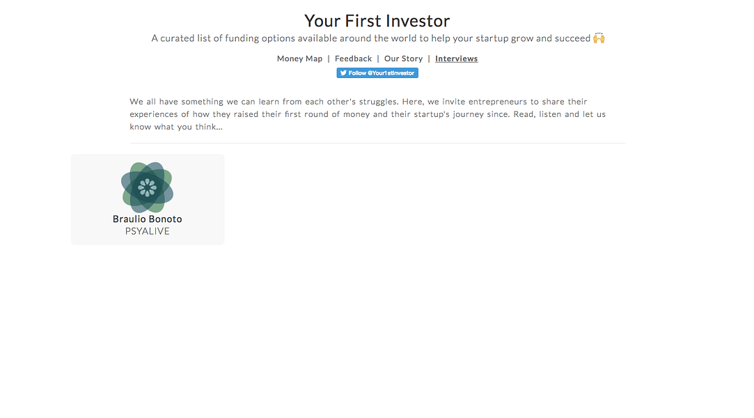 Your First Investor