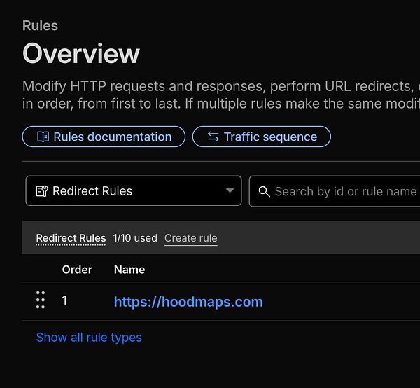 Screenshot of a Domain management dashboard in Google Domains showing settings for placestowork.net with an overview of DNS records and other domain details.