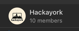 The image features a logo and member count for Hackayork.