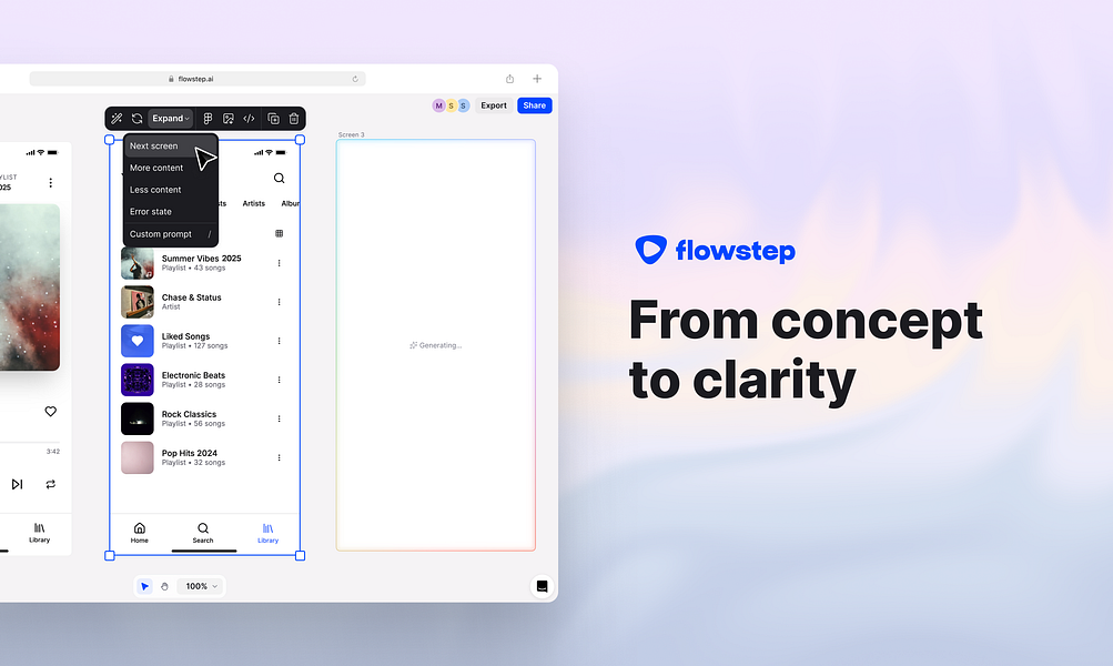 Flowstep: Generate real UI design in seconds | BetaList