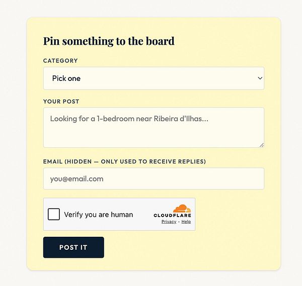 A visually appealing web interface mockup for a community bulletin board with posts and navigation elements.
