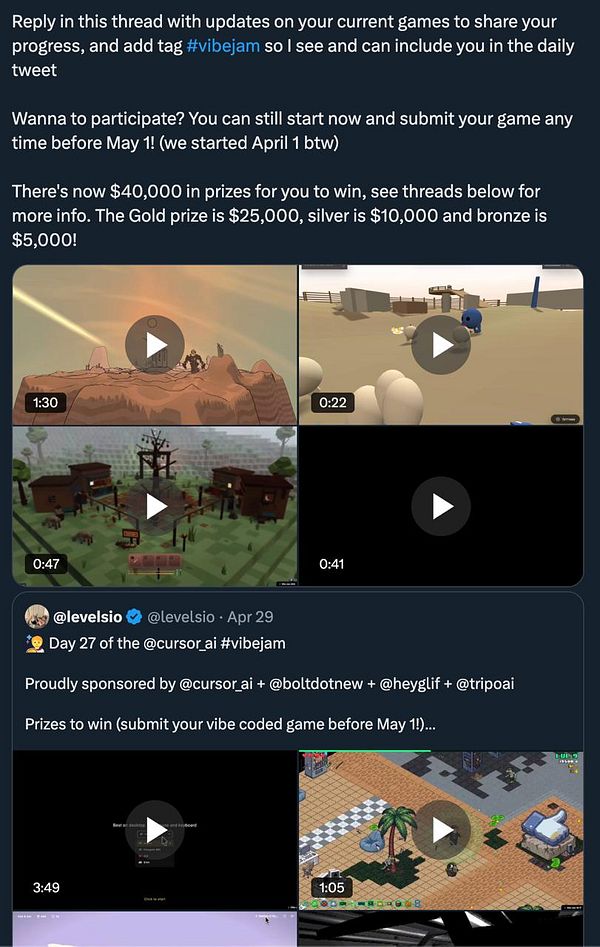 A social media post on Twitter with a tweet and user interface elements in dark mode.