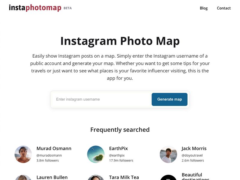 Insta Photo Map