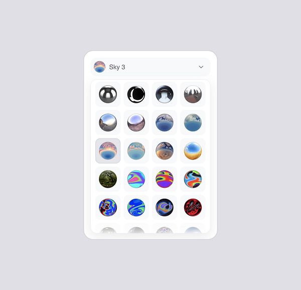 The image displays a selection interface for various environmental lighting options.