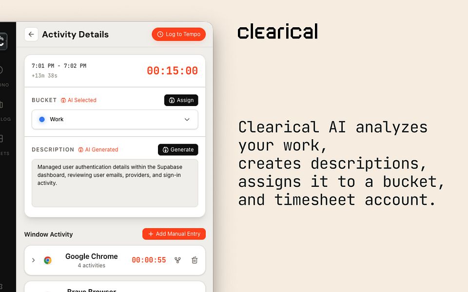 Clearical: AI-powered time tracking for knowledge workers | BetaList