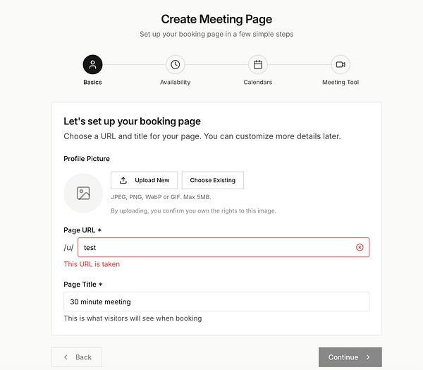 Screenshot of a scheduling settings interface showing calendar sync options and advanced preferences for booking meetings on a platform named Bookcall.