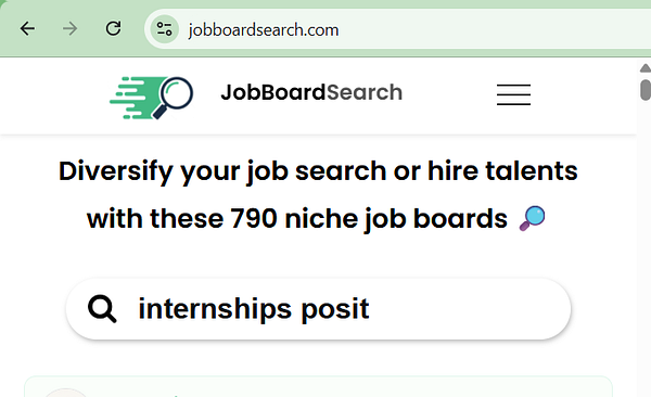 A job board interface displaying a list of job positions in various companies with detailed job titles and descriptions.