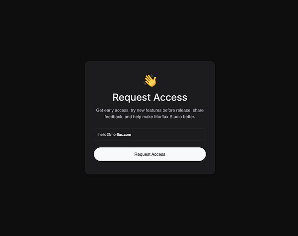A 'Request Access' page for experimental features is displayed.