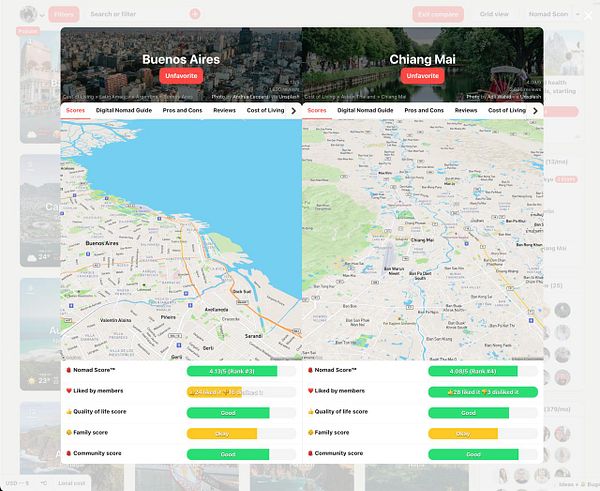 A comparison layout featuring four distinct sections, each with colored backgrounds and placeholder images, accompanied by labels and icons.