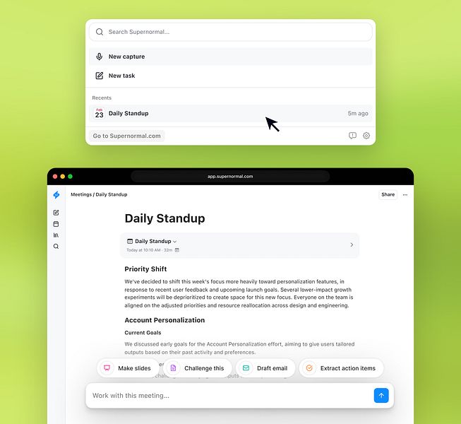 Supernormal notetaker app