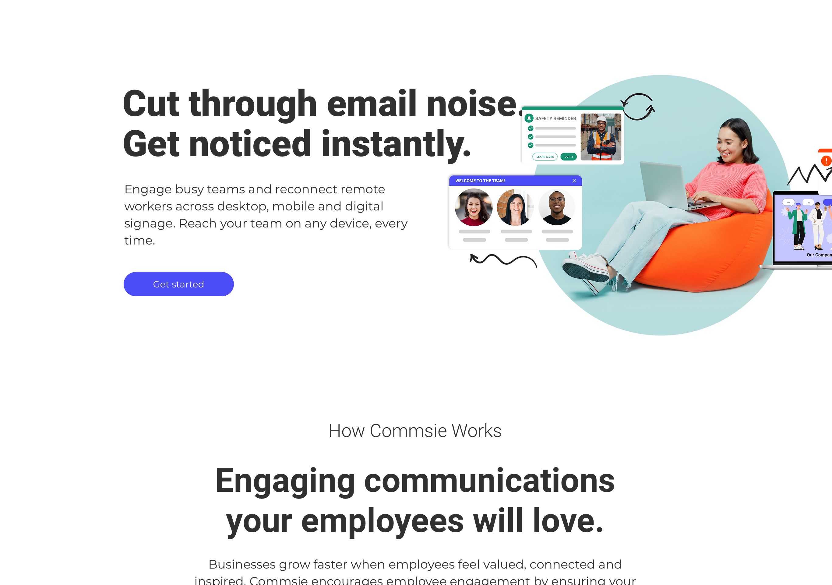 Commsie: Engage busy teams across desktop, mobile and
