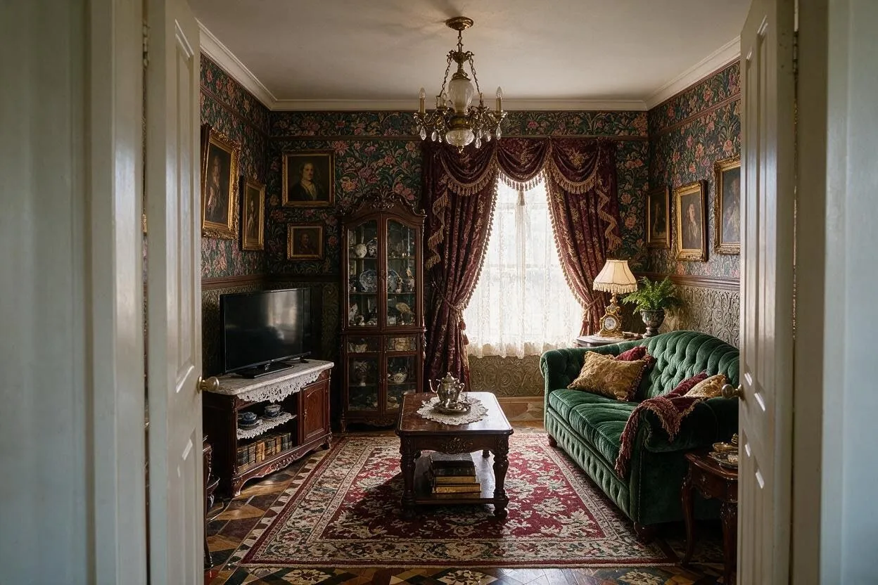 The same living room in the Victorian style