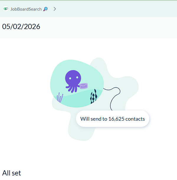 Dashboard interface displaying job listings filtered by hiring status, with a pie chart summarizing jobs by status and options to manage listings.