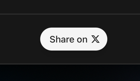 Screenshot of a WIP Wrapped webpage highlighting a sharing feature interface with a 'Share on X' button.