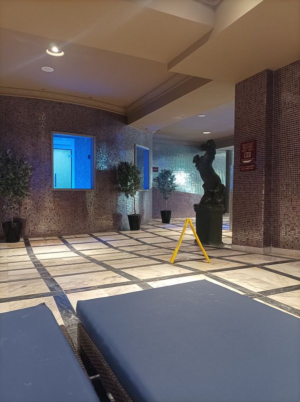 A luxurious spa area featuring elegant decor and a relaxing atmosphere.