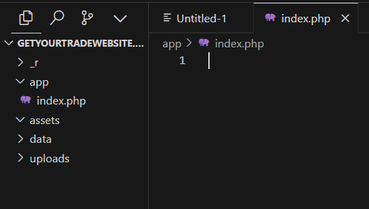 The image displays a code editor interface showing a project structure and an open PHP file.