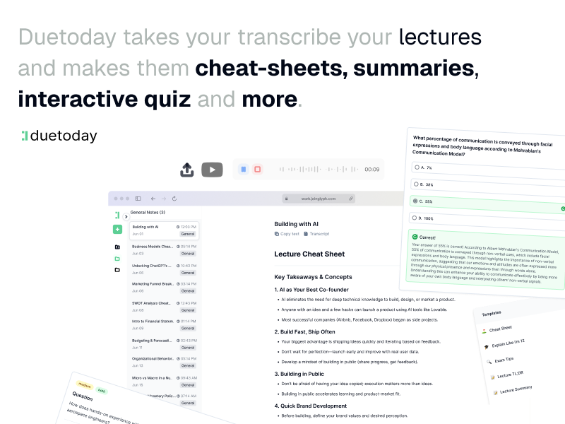 Duetoday AI: AI for the academically unwell
