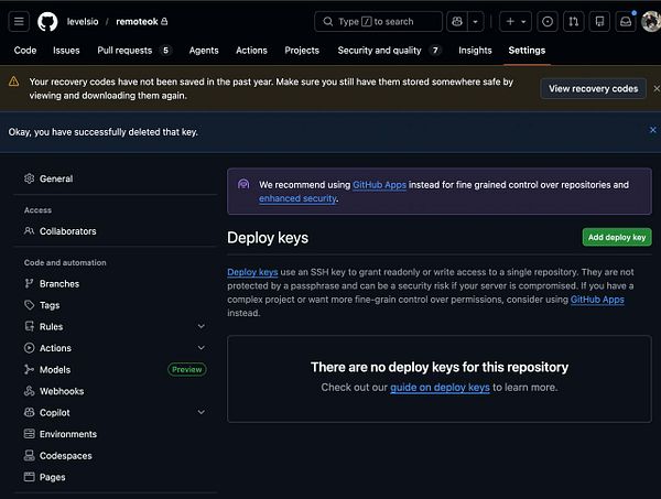 Programming code in a text editor related to GitHub repository configurations and remote server interactions.