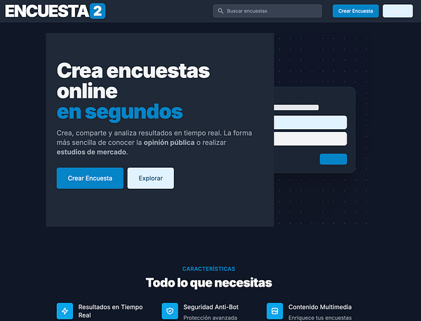 A dark mode user interface of a survey creation tool with a preview panel and questions editing options.