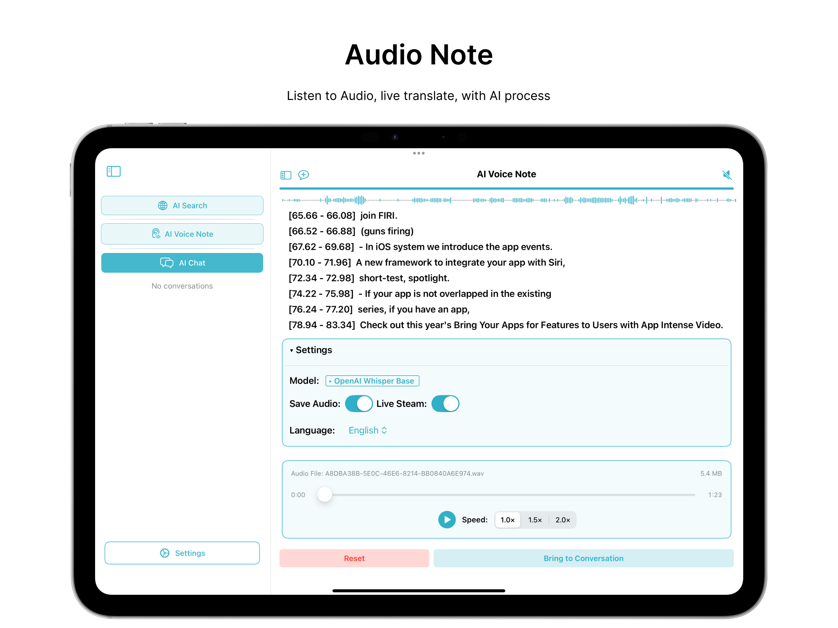 On-Device AI: Offline AI suite: Voice live transcription, | BetaList