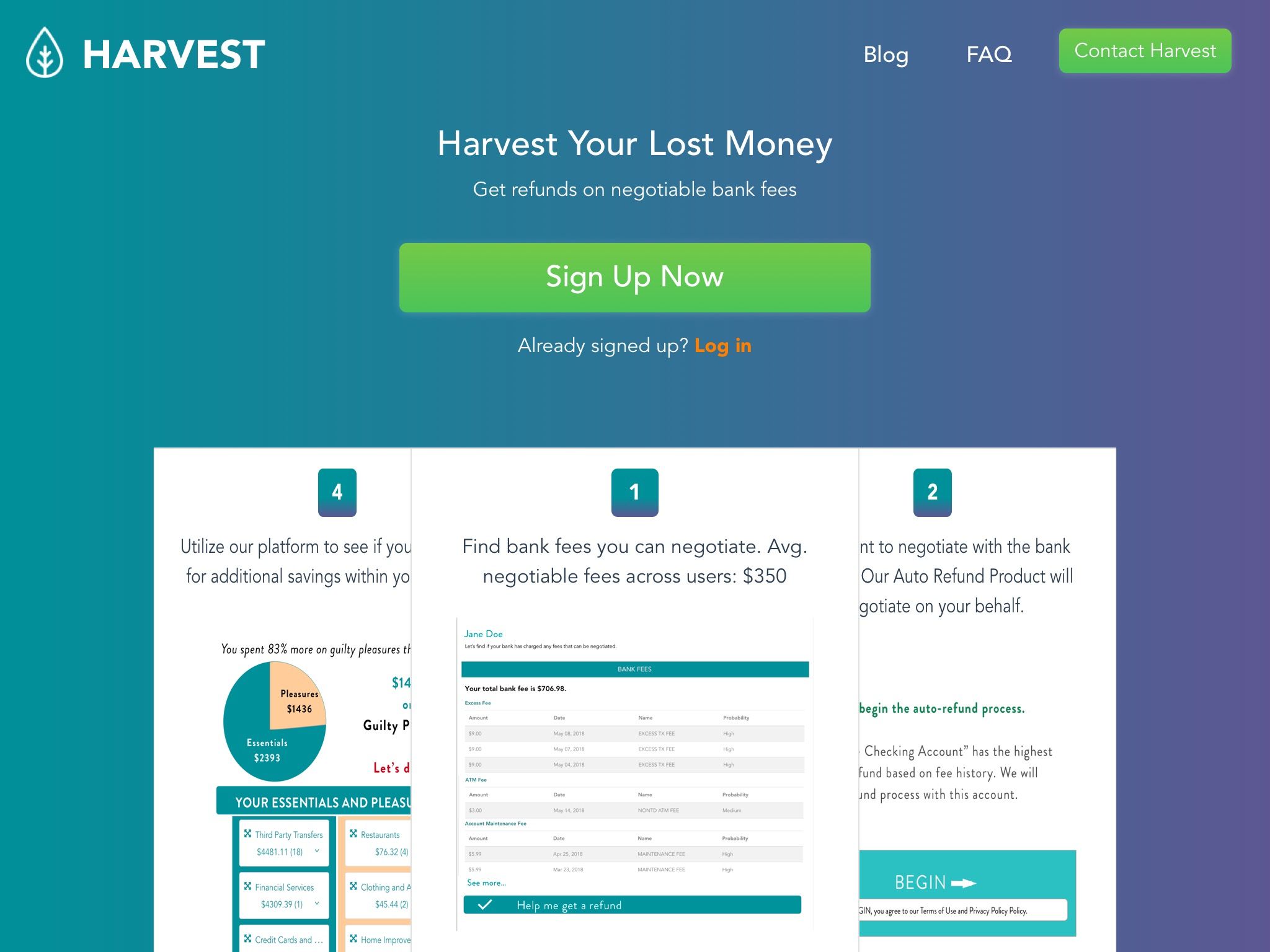 Harvest Platform: We help consumers fight frivolous bank | BetaList