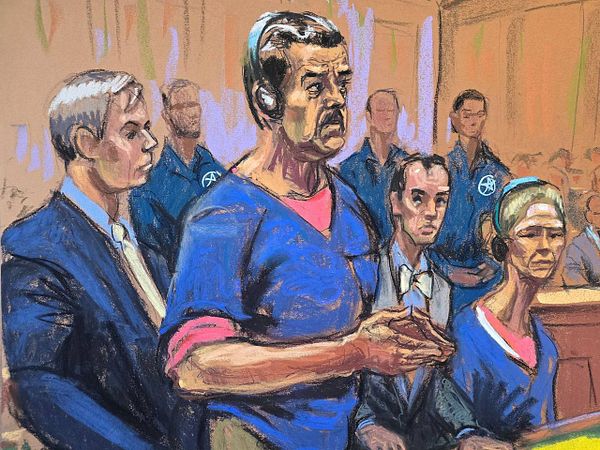 A digitally altered portrait transforming a Maduro court sketch into a realistic photograph.