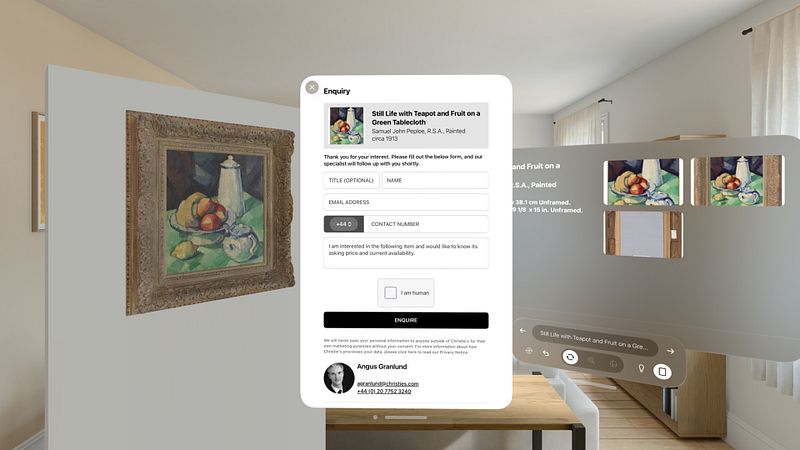 Screenshot of Christie's Select