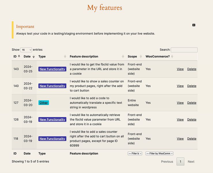 WP Dev AI: Build custom features for WordPress in seconds | BetaList