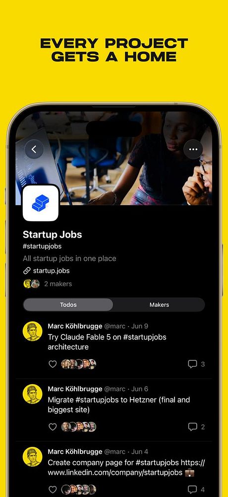 Dark mode screenshots of an iPhone app on the App Store with interface elements and app preview images.