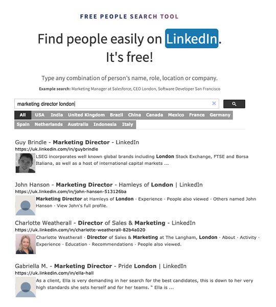 Free People Search Tool: Find people easily on LinkedIn, | BetaList
